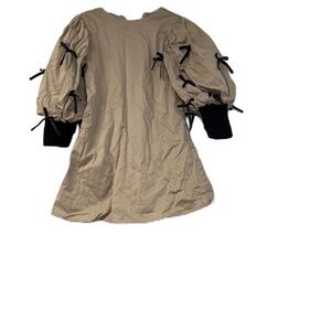 Alitza Elegant Beige Dress with Black Bow size 4